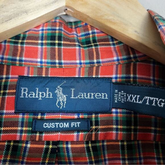 Ralph Lauren Button Down Shirt Mens XXL Red Plaid 100% Cotton Preppy Classiccore - Picture 4 of 5